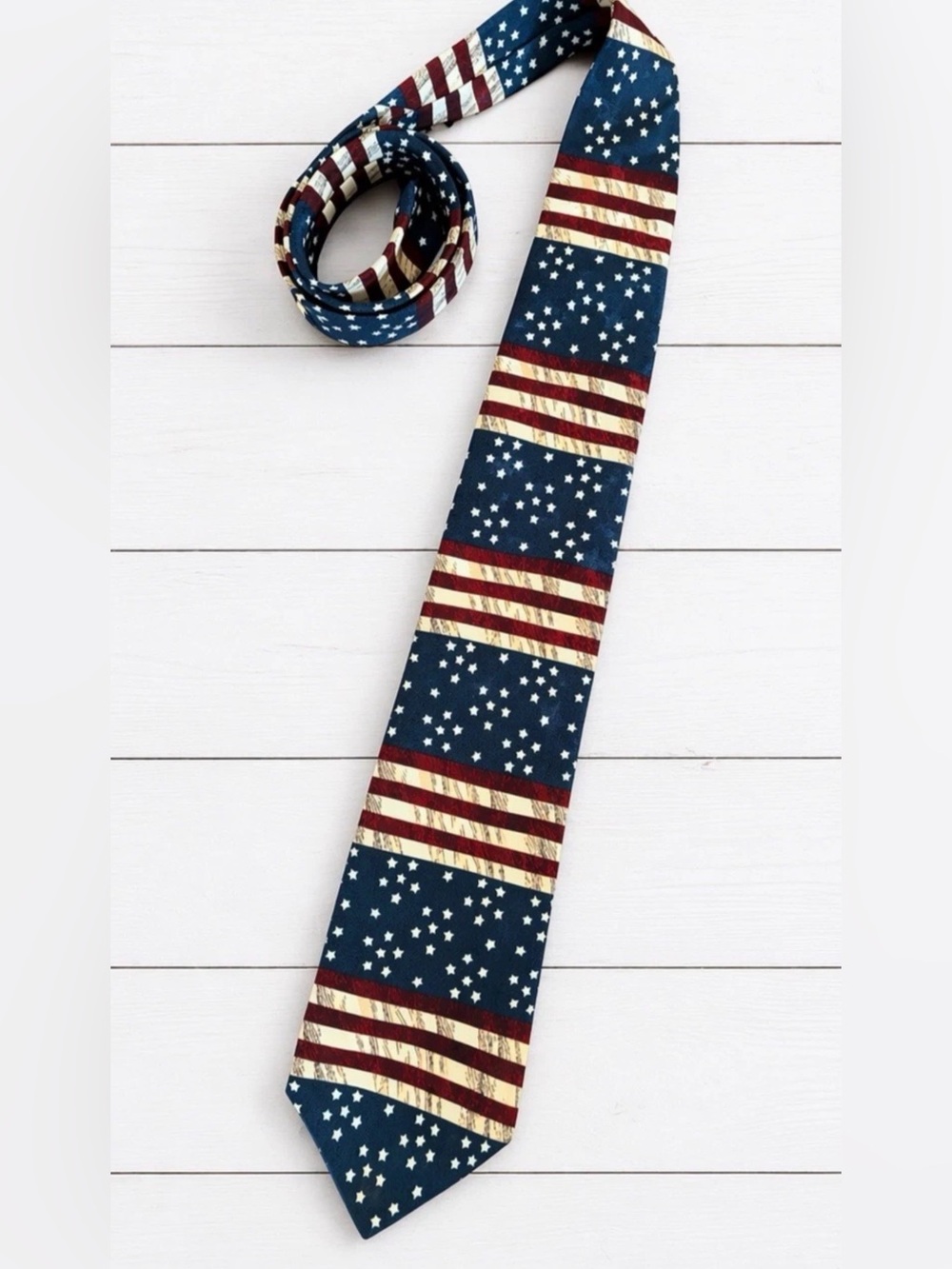 TANGO By Max Raab 100% Silk Neck Tie Americana Series 1864 American Flag mens